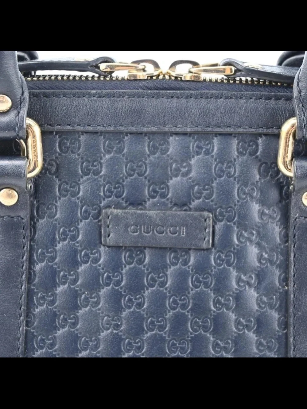 Gucci Black Leather Top-Handle Dome Bag